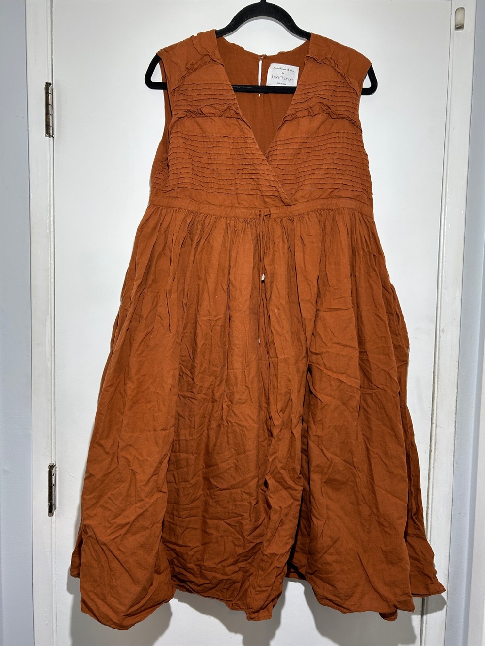 Sleeveless Linder Rust Midi Dress 100% Cotton